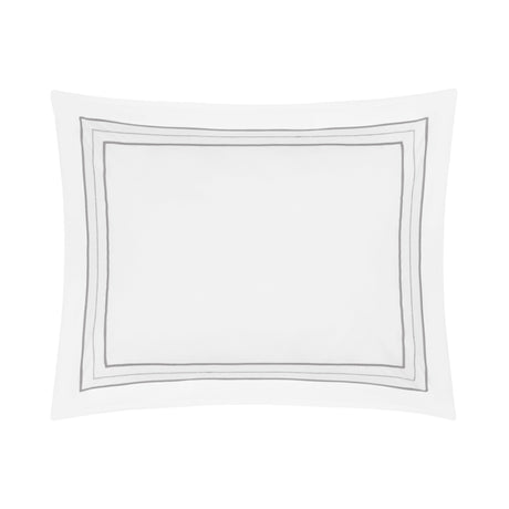 Triad Pillow Sham in White and Chrome - Home Treasures at Fig Linens and Home
