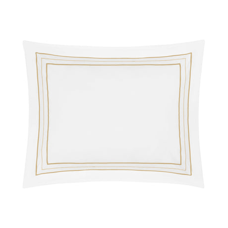 Triad Pillow Sham in White and Gold - Home Treasures at Fig Linens and Home