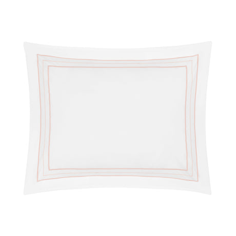 Triad Pillow Sham in White and Light Pink - Home Treasures at Fig Linens and Home