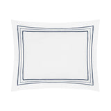 Triad Pillow Sham in White and Navy - Home Treasures at Fig Linens and Home