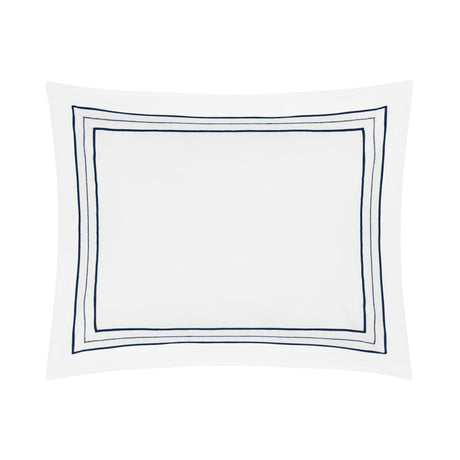 Triad Pillow Sham in White and Navy - Home Treasures at Fig Linens and Home