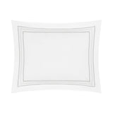 Triad Pillow Sham in White and Pebble - Home Treasures at Fig Linens and Home