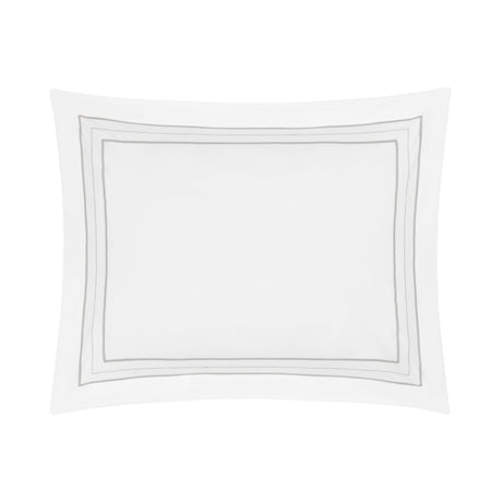 Triad Pillow Sham in White and Pebble - Home Treasures at Fig Linens and Home