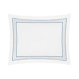 Triad Pillow Sham in White and Slate Blue - Home Treasures at Fig Linens and Home