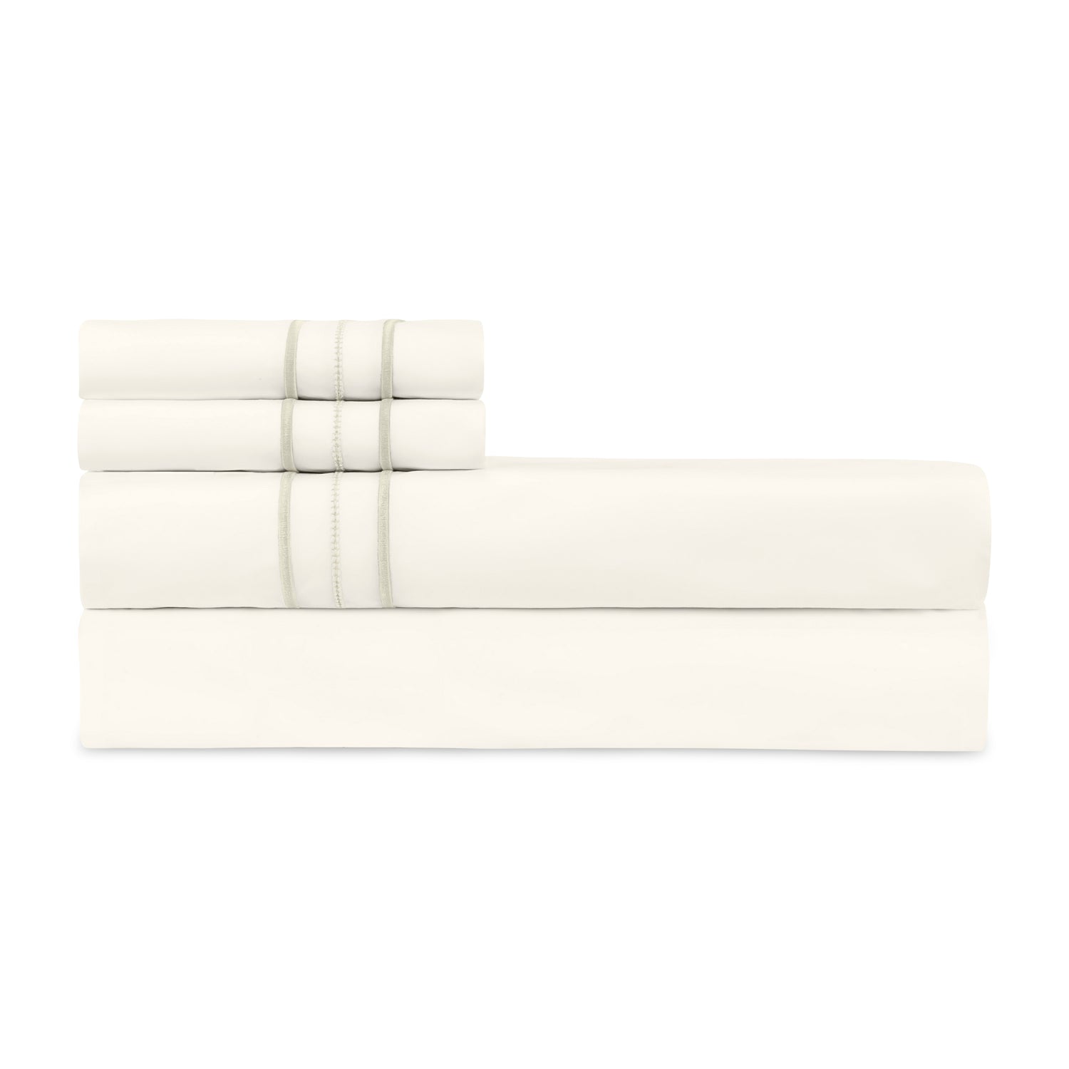 Triad Flat Sheet and Pillowcases in Ivory and Ivory - Home Treasures at Fig Linens and Home