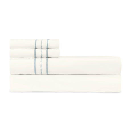 Triad Flat Sheet and Pillowcases in Ivory and Sion - Home Treasures at Fig Linens and Home