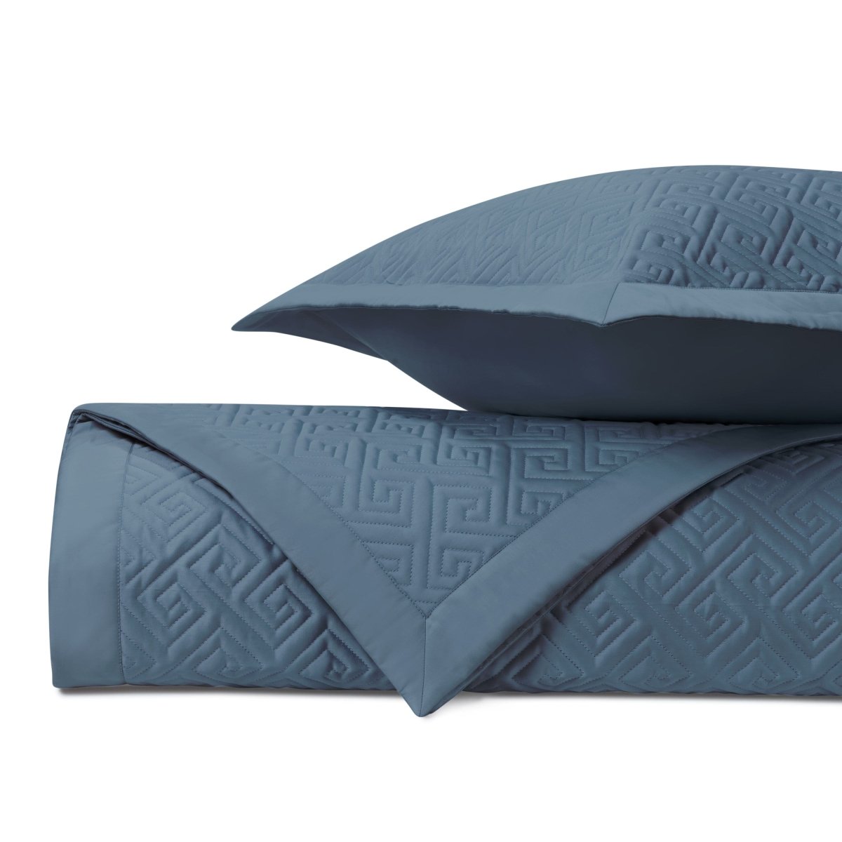 TROY Quilted Coverlet in Slate Blue by Home Treasures at Fig Linens and Home