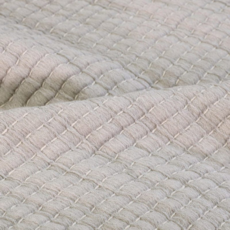 Detail of Fabric - Vancouver Grey Coverlet Material - Pom Pom at Home Bedding in soft soft cotton