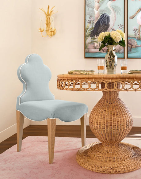 Adelaide Light Blue Dining Chair by Worlds Away | Fig Linens and Home - Lifestyle View