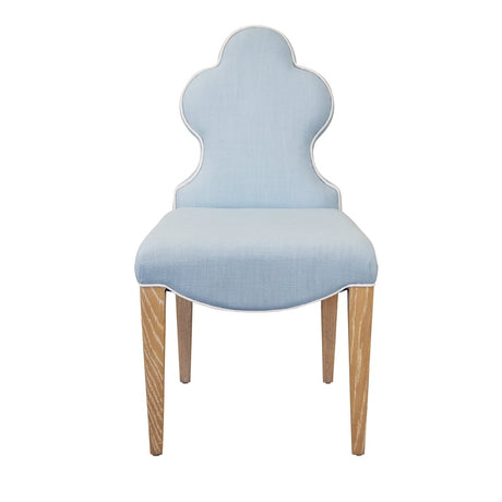 Adelaide Light Blue Dining Chair by Worlds Away | Fig Linens and Home - Front View