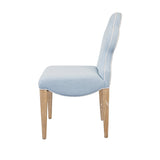 Adelaide Light Blue Dining Chair by Worlds Away | Fig Linens and Home - Side View