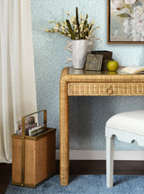 Adrien Rattan Desk by Worlds Away | Lifestyle of Home Office Decor at Fig Linens and Home 2