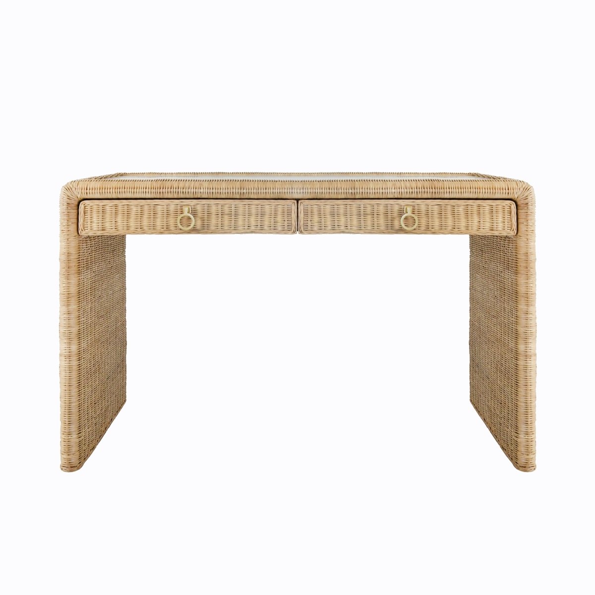Adrien Rattan Desk by Worlds Away | Home Office Decor at Fig Linens and Home
