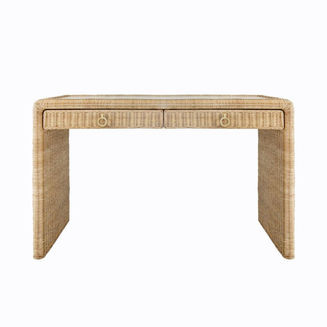 Adrien Rattan Desk by Worlds Away | Home Office Decor at Fig Linens and Home