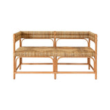 Ajax Rattan Bench by Worlds Away | Coastal Seagrass Bench Seating at Fig Linens and Home 1