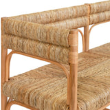 Ajax Rattan Bench by Worlds Away | Coastal Seagrass Bench Seating at Fig Linens and Home 4