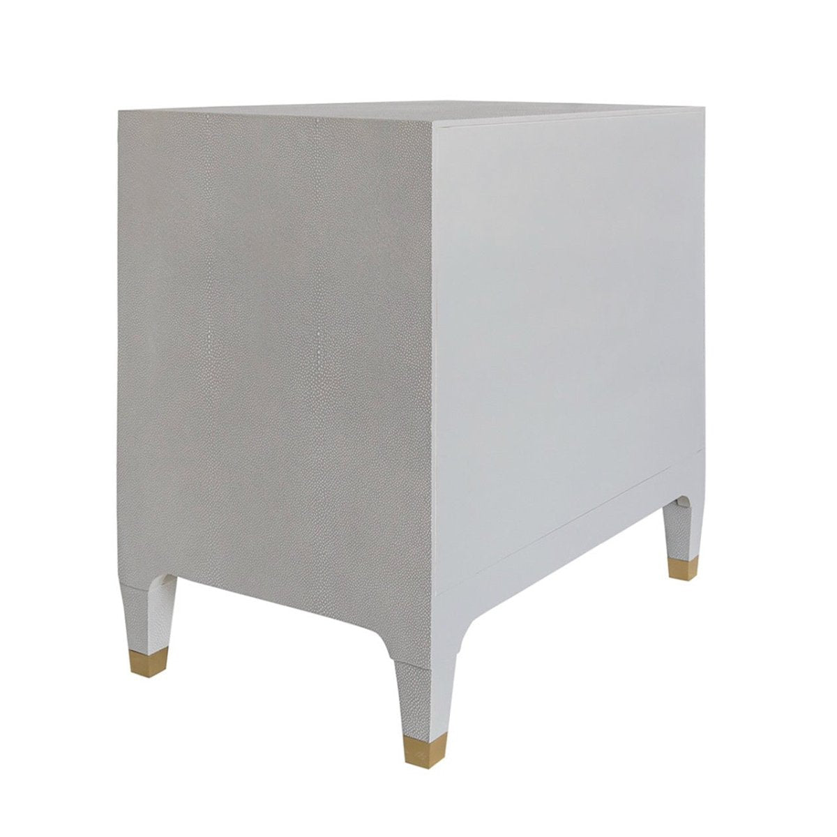 Amber Three Drawer Chest in Light Grey Shagreen by Worlds Away at Fig Linens and Home - Back View