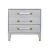 Amber Three Drawer Chest in Light Grey Shagreen by Worlds Away at Fig Linens and Home - Front View