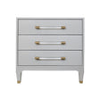 Amber Three Drawer Chest in Light Grey Shagreen by Worlds Away at Fig Linens and Home - Front View