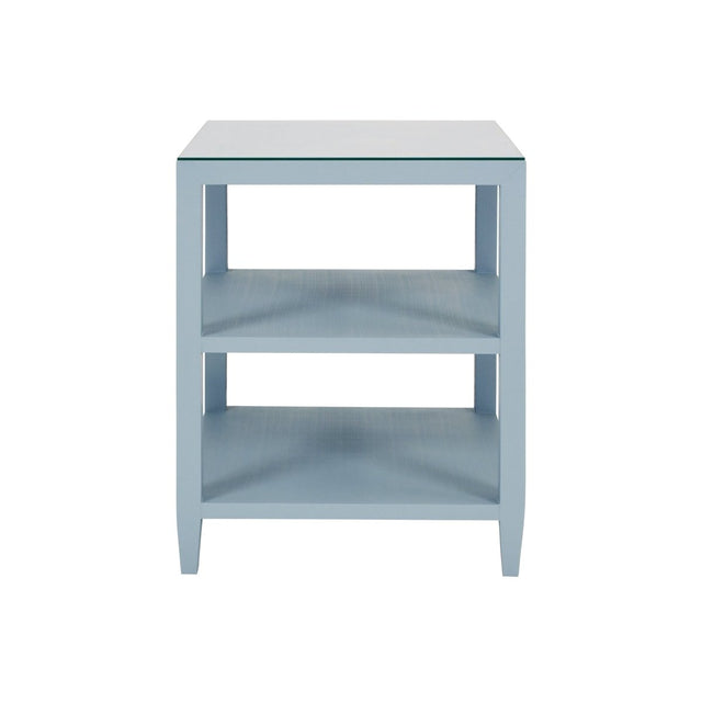 Amie Light Blue Side Table by Worlds Away at Fig Linens and Home - Front View