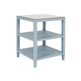 Amie Light Blue Side Table by Worlds Away at Fig Linens and Home - Angle View