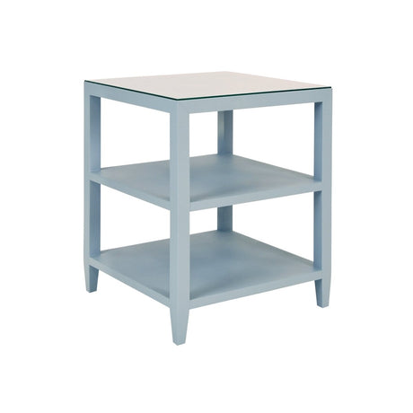 Amie Light Blue Side Table by Worlds Away at Fig Linens and Home - Angle View