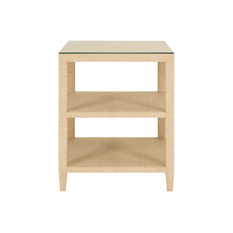 Amie Natural Side Table by Worlds Away 28" H x 22" W x 22" D BROWN at FIG LINENS AND HOME 1