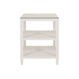 Amie White Side Table by Worlds Away at Fig Linens and Home - Front View