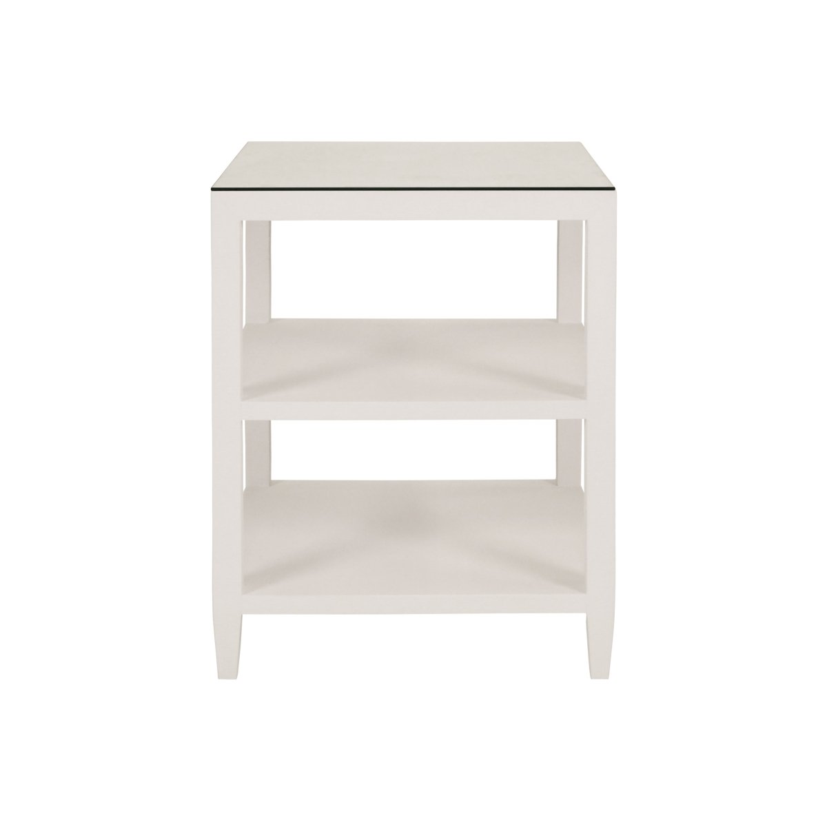 Amie White Side Table by Worlds Away at Fig Linens and Home - Front View