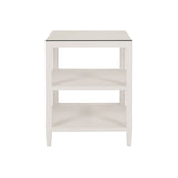 Amie White Side Table by Worlds Away at Fig Linens and Home - Front View