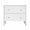 Worlds Away Andre Two Drawer Side Table in Matte White Lacquer - Front View at Fig Linens and Home
