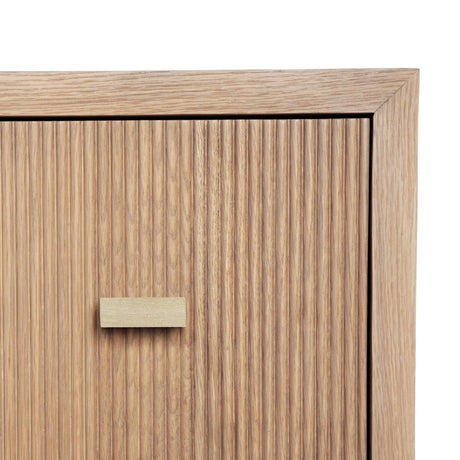 Worlds Away Andre Two Drawer Side Table in Natural Oak - Hardware View of Modern Classic 2