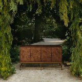 Ariel Dark Burlwood Buffet Cabinet with 4 Doors by Worlds Away at Fig Linens and Home - Lifestyle 2