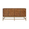 Ariel Dark Burlwood Buffet Cabinet with 4 Doors by Worlds Away - Front of Cabinet View