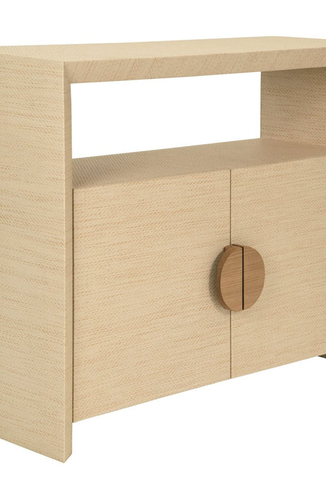 Aspen Natural Grasscloth Console Cabinet by Worlds Away at Fig Linens and Home - Detail View 1