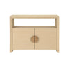 Aspen Natural Grasscloth Console Cabinet by Worlds Away at Fig Linens and Home - Front View