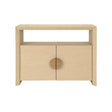 Aspen Natural Grasscloth Console Cabinet by Worlds Away at Fig Linens and Home - Front View