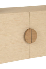Aspen Natural Grasscloth Console Cabinet by Worlds Away at Fig Linens and Home - Detail View 2