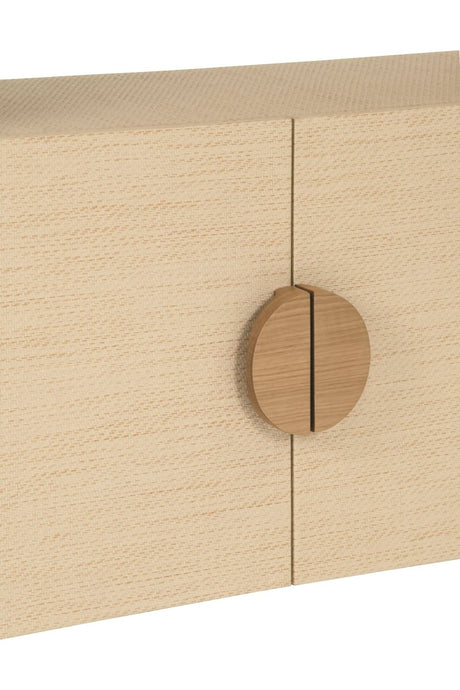 Aspen Natural Grasscloth Console Cabinet by Worlds Away at Fig Linens and Home - Detail View 2
