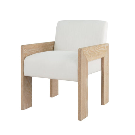 Astor Cerused Oak Dining Chair by Worlds Away 33.25"H x 24.25"W x 25.25"D Cerused Oak at FIG LINENS AND HOME 1