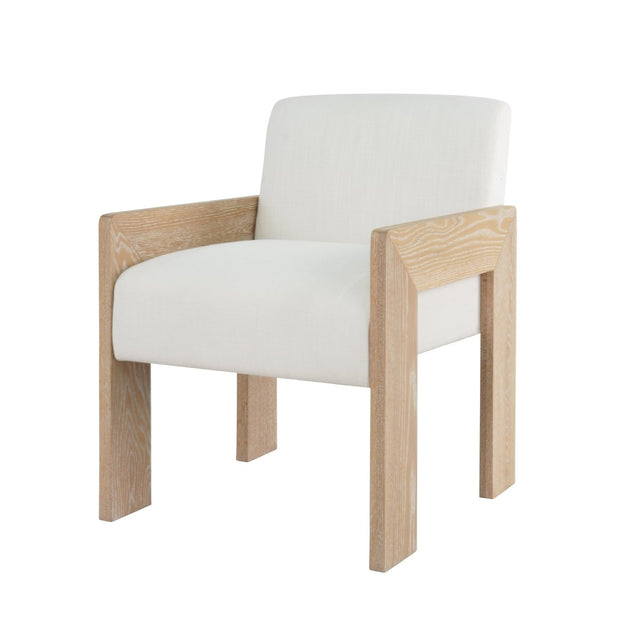 Astor Cerused Oak Dining Chair by Worlds Away 33.25"H x 24.25"W x 25.25"D Cerused Oak at FIG LINENS AND HOME 1