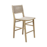 Astrid Cerused Oak Counter Stool by Worlds Away at Fig Linens and Home - Angle View