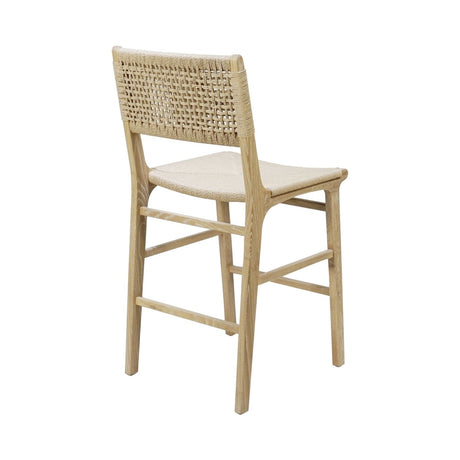 Astrid Cerused Oak Counter Stool by Worlds Away at Fig Linens and Home - Back View