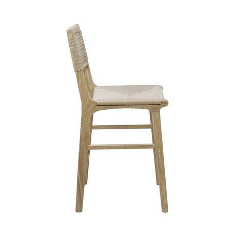 Astrid Cerused Oak Counter Stool by Worlds Away at Fig Linens and Home - Side View