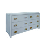 Atticus Light Blue 6-Drawer Dresser by Worlds Away - Angle View at Fig Linens and Home