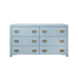 Atticus Light Blue 6 - Drawer Dresser by Worlds Away 34"H x 60"W x 20"D Light Blue at FIG LINENS AND HOME 2