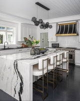 Baylor Bronze & White Vinyl Counter Stool 39"H x 19.5"W x 22"D Bronze & White at FIG LINENS AND HOME 2