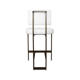 Baylor Bronze & White Vinyl Counter Stool 39"H x 19.5"W x 22"D Bronze & White at FIG LINENS AND HOME 5