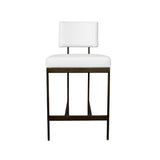 Baylor Bronze & White Vinyl Counter Stool 39"H x 19.5"W x 22"D Bronze & White at FIG LINENS AND HOME 1