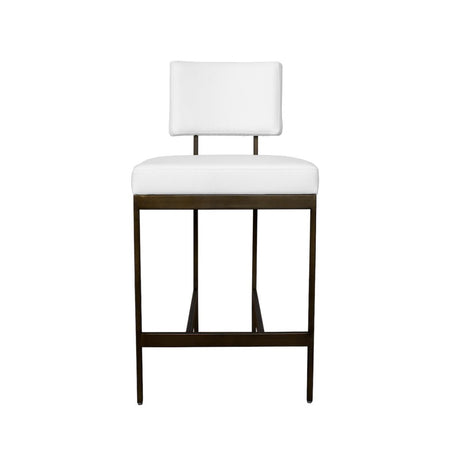 Baylor Bronze & White Vinyl Counter Stool 39"H x 19.5"W x 22"D Bronze & White at FIG LINENS AND HOME 1